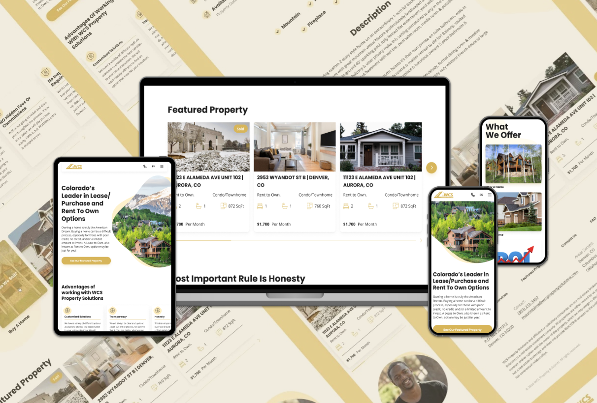 The image shows visual highlights of the website that we created