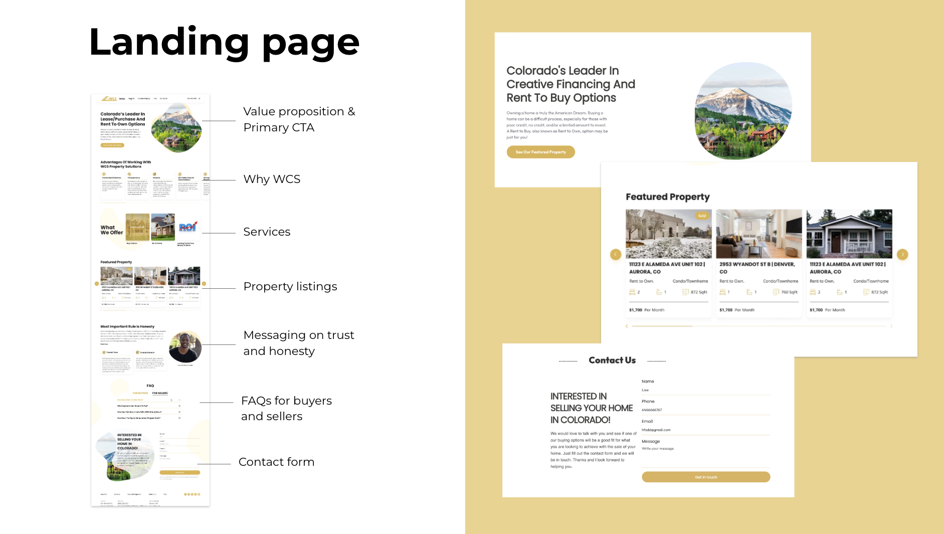 This image shows the home page after we finished the design. 
